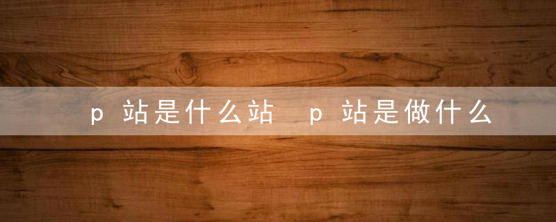 p站是什么站 p站是做什么的